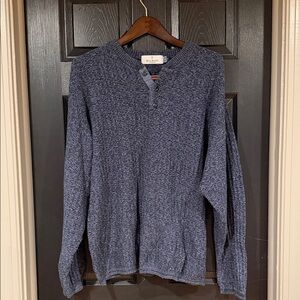 Bill Blass Men's Heathered Gray Crewneck Sweater